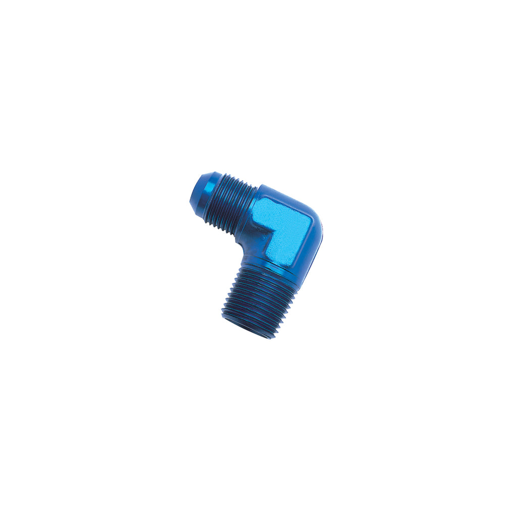 Performance--8-An-To-14In-Npt-90-Degree-Flare-To-Pipe-Adapter-(Blue)