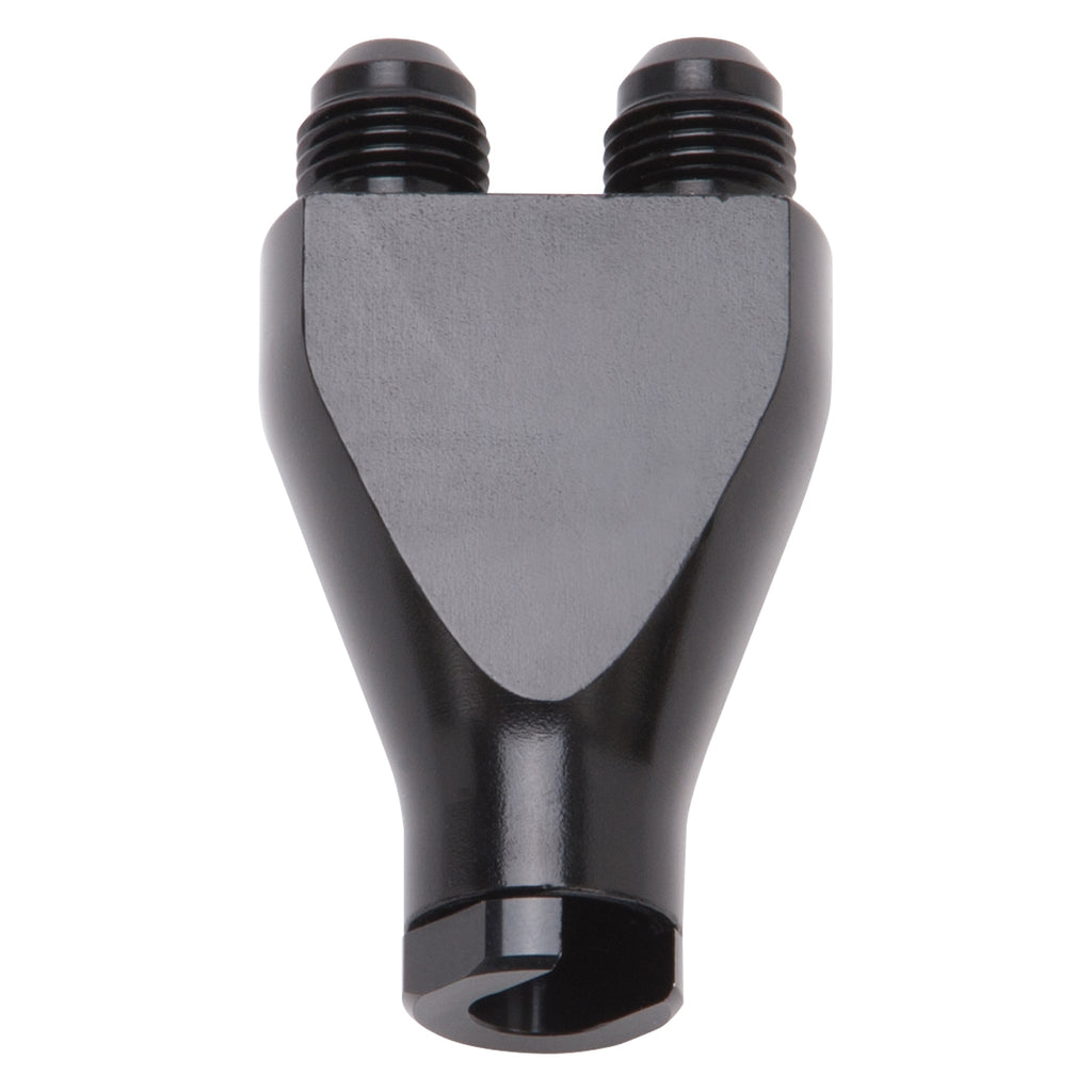 Performance-Billet-Y-Block-Adapter-38In-Sae-Qick-Disconnect-(2)--6An-Male-Flare-Black