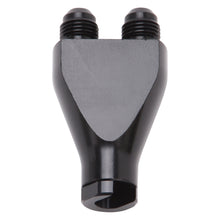 Load image into Gallery viewer, Performance-Billet-Y-Block-Adapter-38In-Sae-Qick-Disconnect-(2)--6An-Male-Flare-Black