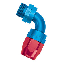 Load image into Gallery viewer, Performance-Hose-End-6-Hose-To-6-Radius-Inlet-Port-Swivel-90-Deg-RedBlue