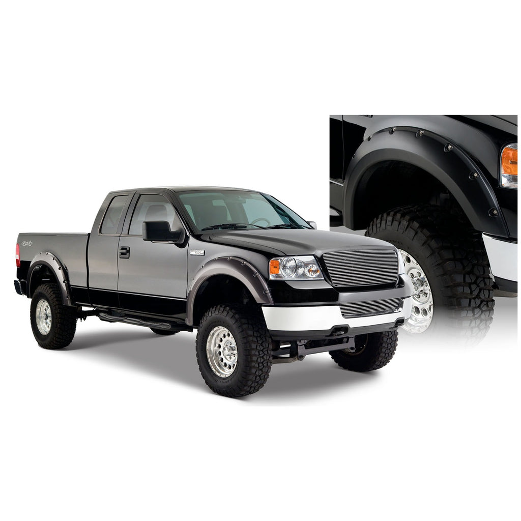 Pocket-Style-Fender-Flares-Ford-F150-2004-No-Drill-Bolt-On-Look-Decorative-Stainless-Steel-Torque-Bolts-2-Additional-Tire-Coverage-Paintable-Matte-Black