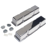 Trans-Dapt 6032 Polished Aluminum Valve Covers; TALL; 1958-1986 SB CHEVROLET- Plain (no holes)