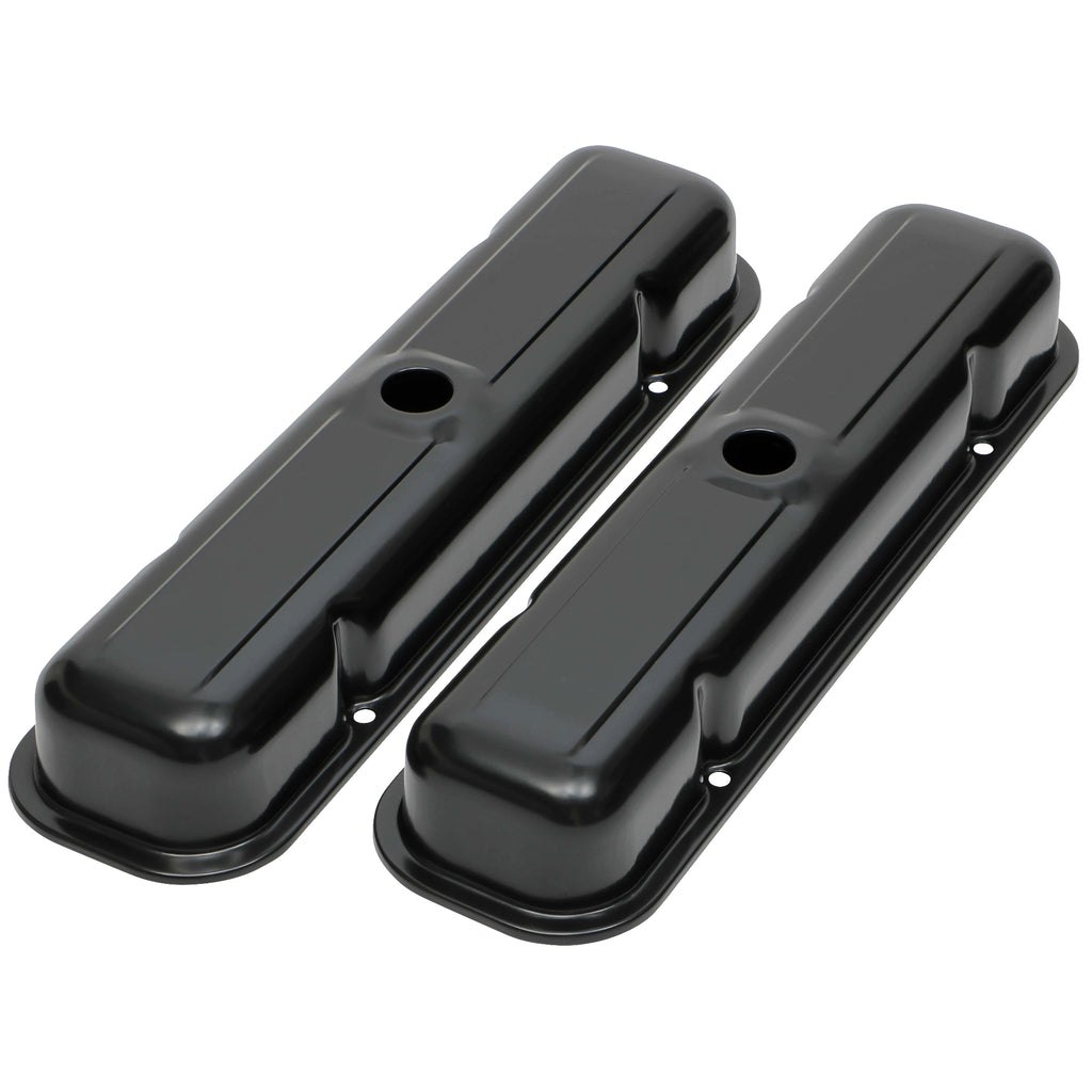 Pontiac-326-455-(59-79)-Steel-Valve-Covers;-Reproduction-Style--Black-Finish