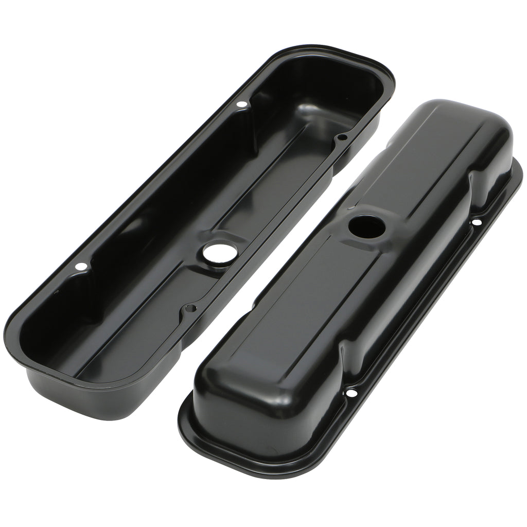 Pontiac-326-455-(59-79)-Steel-Valve-Covers;-Reproduction-Style--Black-Finish