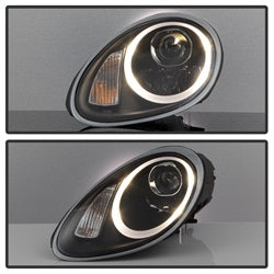 Porsche-Cayman-05-08-Headlights---Halogen-Model-Only---Drl-Led---Black-Pro-Yd-P98705-Drl-Bk