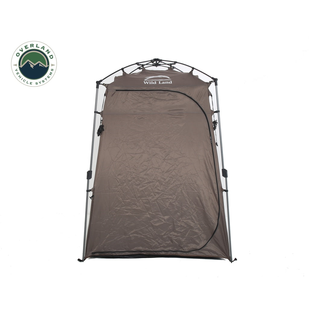 Portable-Shower-And-Privacy-Room-Retractable-Floor,-Amenity-Pouches-5X7-Foot-Quick-Set-Up-Overland-Vehicle-Systems