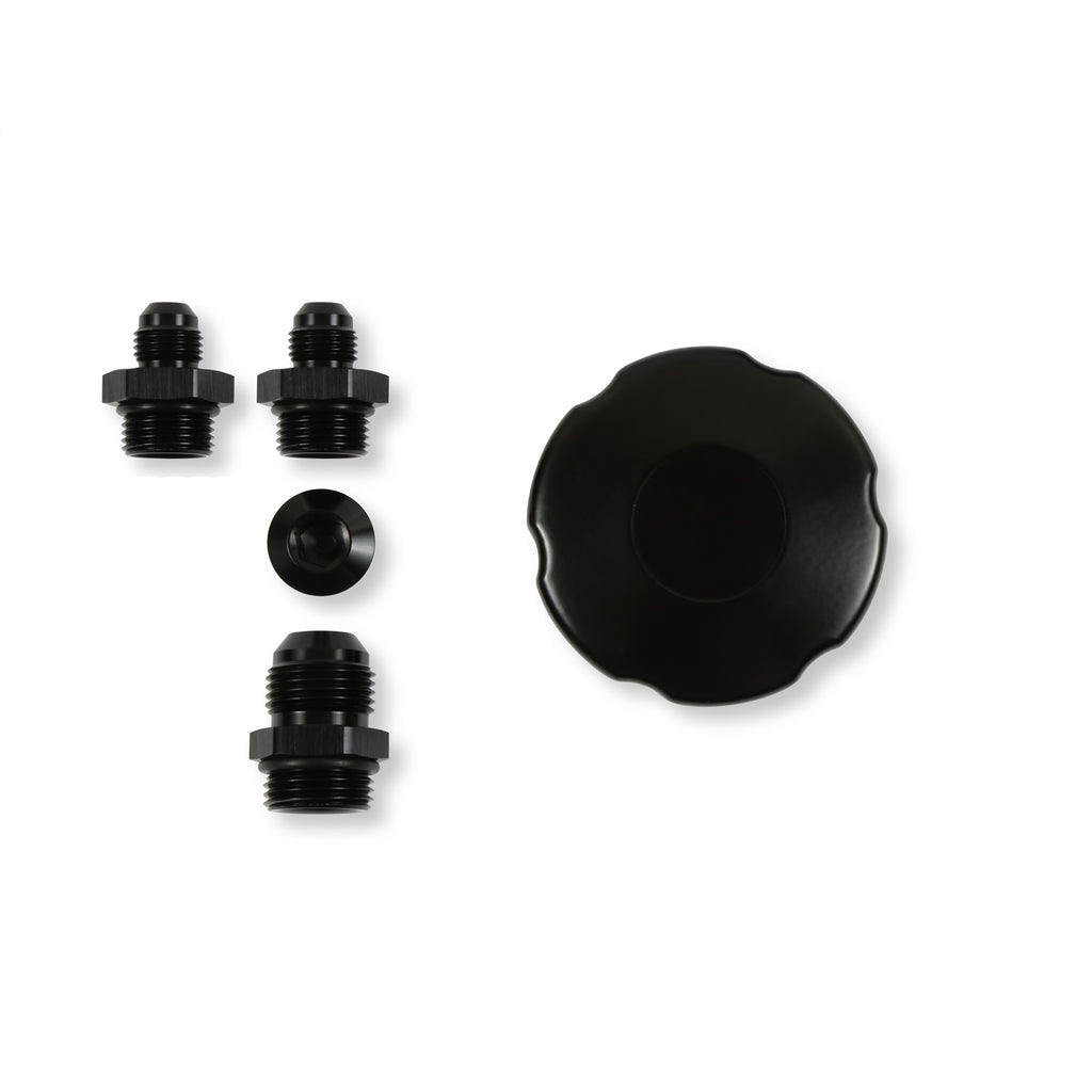 Power-Steering-Remote-Reservoir---Black-Aluminum-With-Bracket