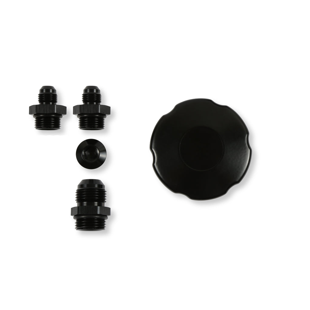 Power-Steering-Remote-Reservoir---Black-Aluminum-With-Bracket