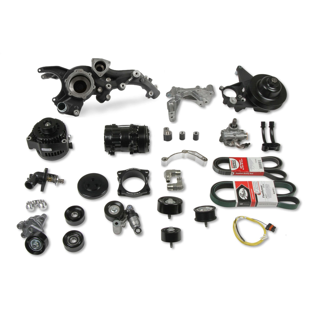 Premium-Mid-Mount-Complete-Accessory-System-For-Gm-Gen-V-Lt4-Wet-Sump-Engines--Black-Finish