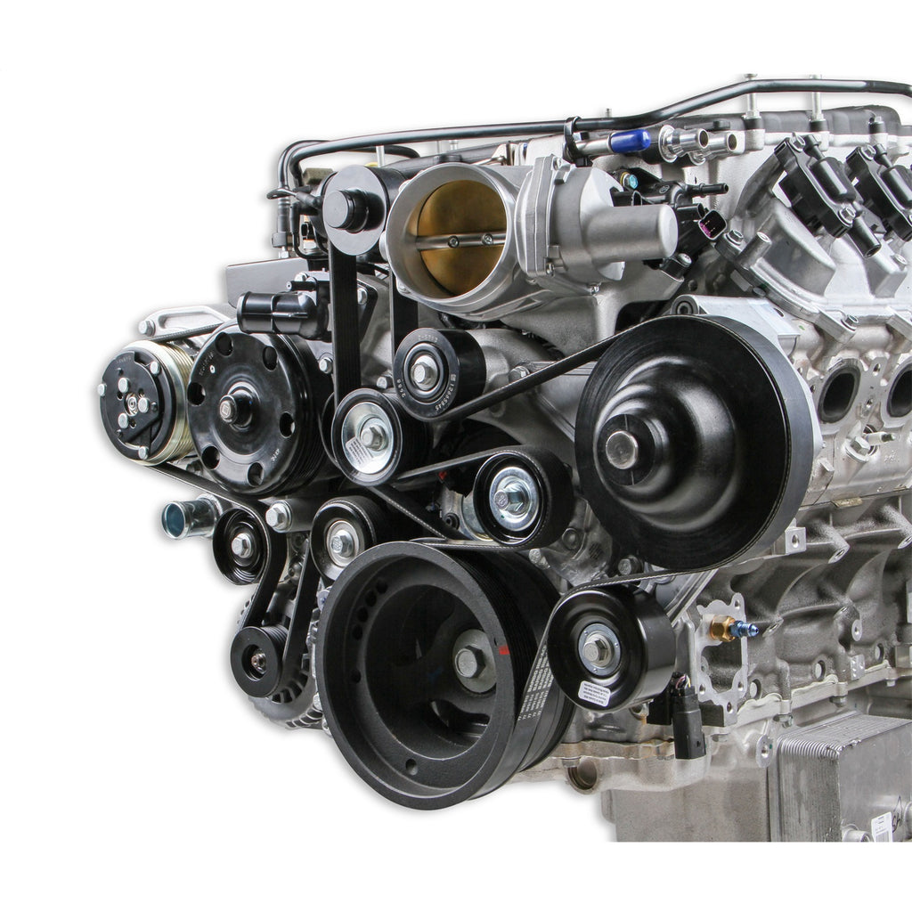 Premium-Mid-Mount-Complete-Accessory-System-For-Gm-Gen-V-Lt4-Wet-Sump-Engines--Black-Finish