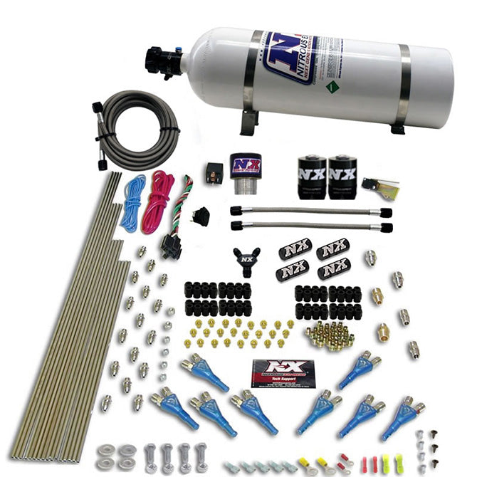 Pro-ShkGas-(200-600Hp)-2-Fuel-1-Supershark-Solenoid-Nitrous-Kit-W15Lb-Bottle