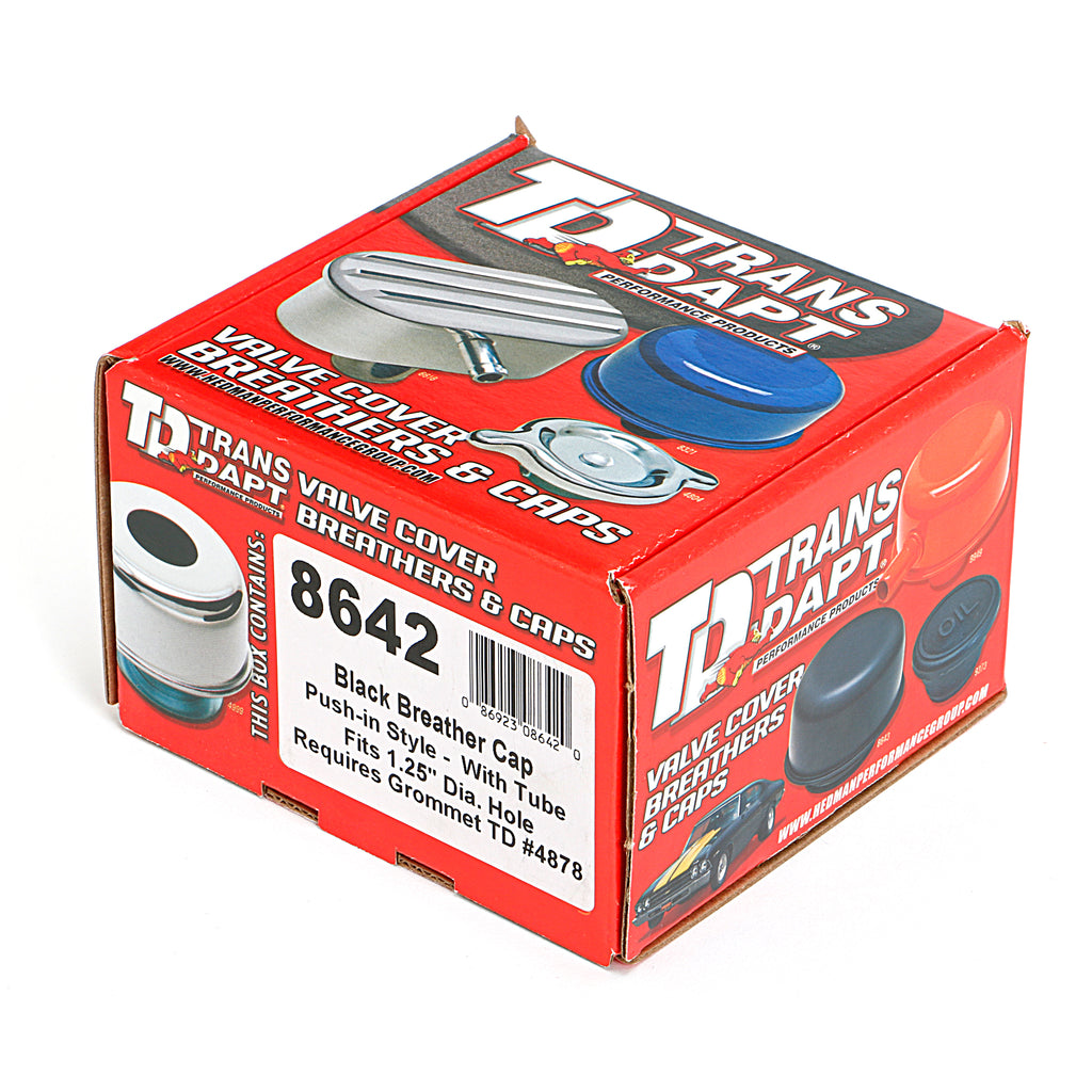 Push-In-Breather-Cap-WTube-(No-Grommet);-2-34-In.-Overall-Dia.--Asphalt-Black