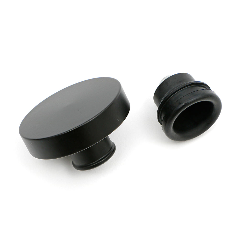 Push-In-Style-Oil-Cap;-1-14-In.-Neck--Asphalt-Black-Powder-Coated-(Aluminum)