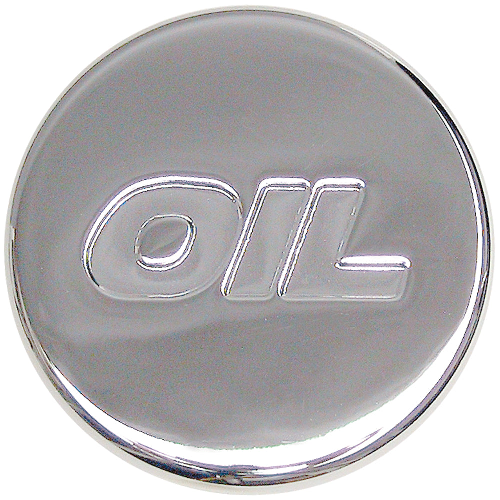 Push-In-Style-Oil-Cap;-1-14-In.-Hole;-Rubber-With-Chrome-Top--Plain