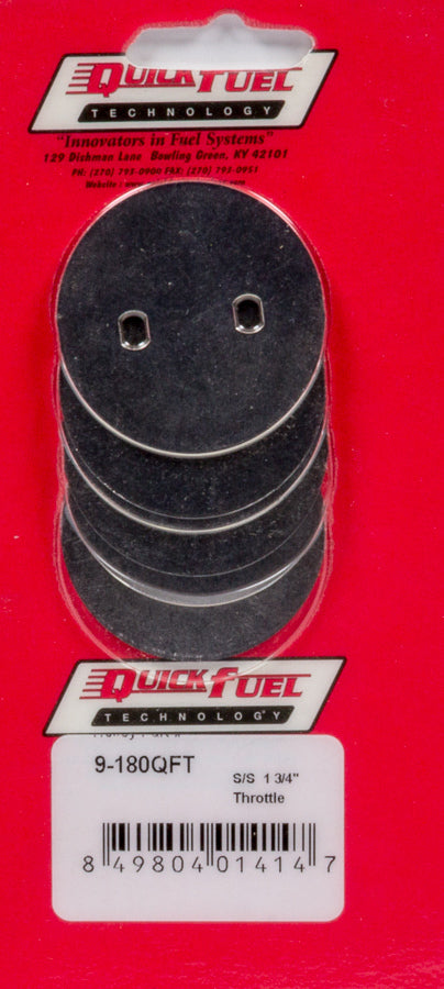 QUICK FUEL TECHNOLOGY 9-180 1-3/4in SS Throttle Plates (4 Pack)