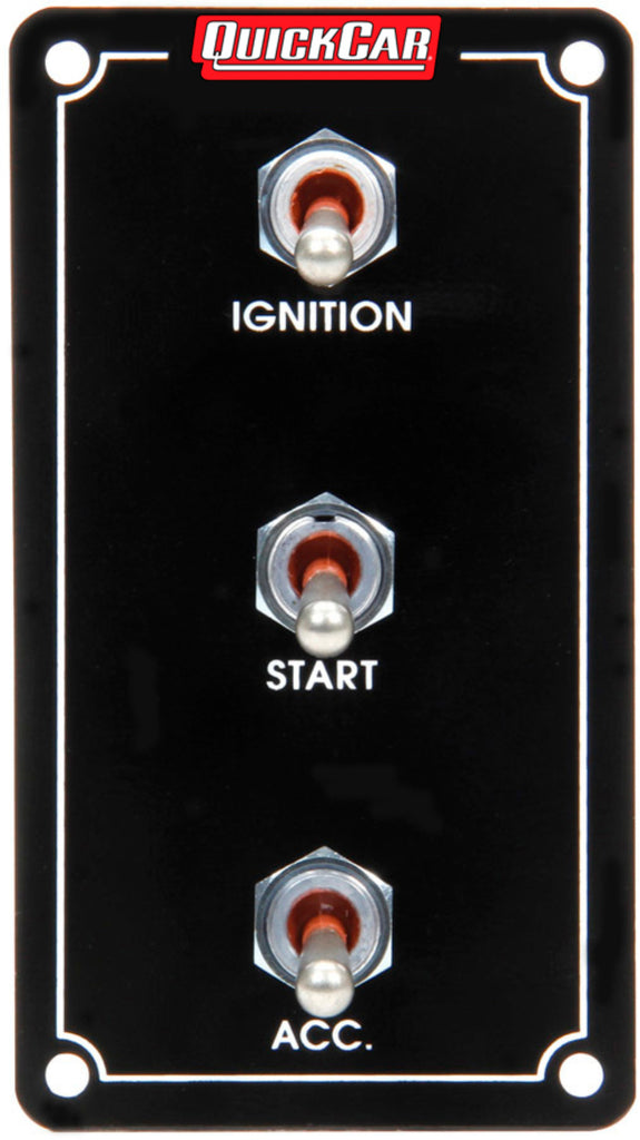 QUICKCAR RACING PRODUCTS 50-7931 Ign. Panel Extreme Vert. 3 Switch Single Ignition