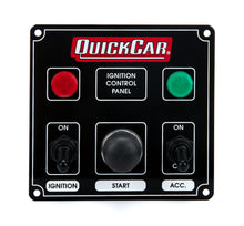 Load image into Gallery viewer, QUICKCAR RACING PRODUCTS 50-822 Ignition Panel Black w/ 1 Acc. &amp; Lights