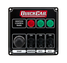 Load image into Gallery viewer, QUICKCAR RACING PRODUCTS 50-825 Ignition Panel Black w/ 2 Acc. &amp; Lights
