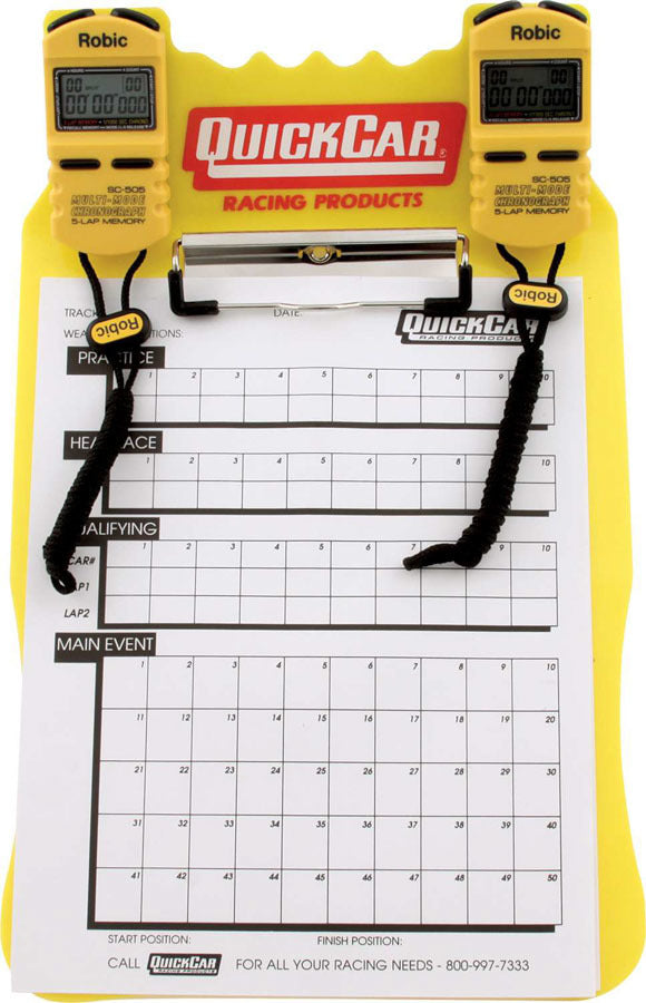 QUICKCAR RACING PRODUCTS 51-053 Clipboard Timing System Yellow