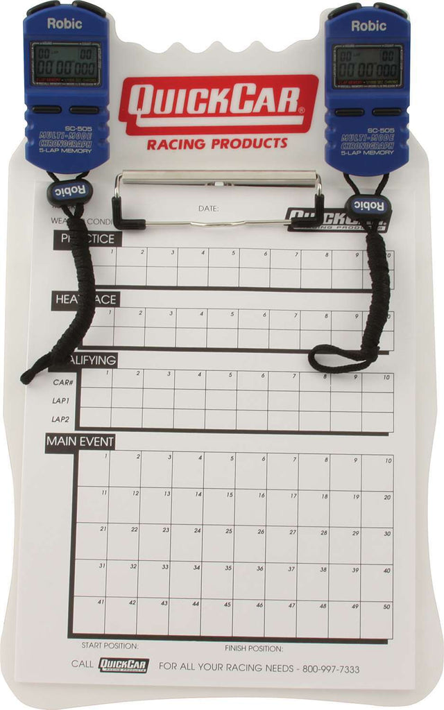 QUICKCAR RACING PRODUCTS 51-054 Clipboard Timing System White