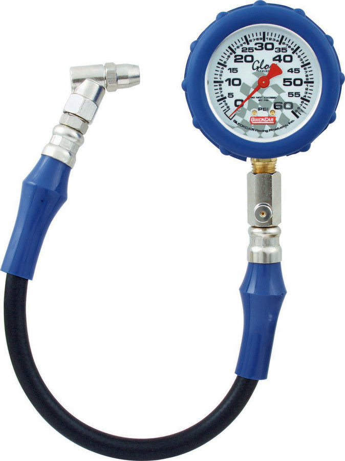 QUICKCAR RACING PRODUCTS 56-062 Tire Gauge 60 PSI Glo Gauge