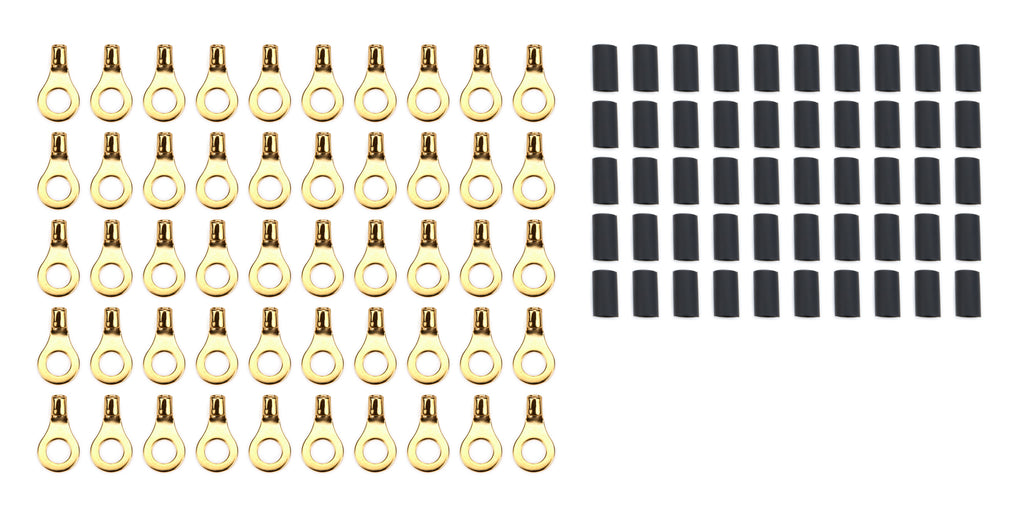 QUICKCAR RACING PRODUCTS 57-463-50 Ring Terminal 5/16in 10- 12 Ga w/Heat Shrink 50pk