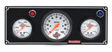 QUICKCAR RACING PRODUCTS 61-67313 2-1 Gauge Panel OP/WT w/ 3in Tach Black