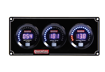 QUICKCAR RACING PRODUCTS 67-3017 Digital 3-Gauge Panel OP/WT Volts