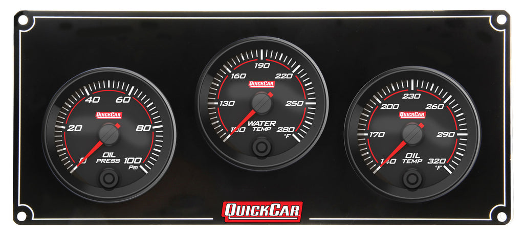 QUICKCAR RACING PRODUCTS 69-3011 Redline 3 Gauge Panel OP/WT/OT