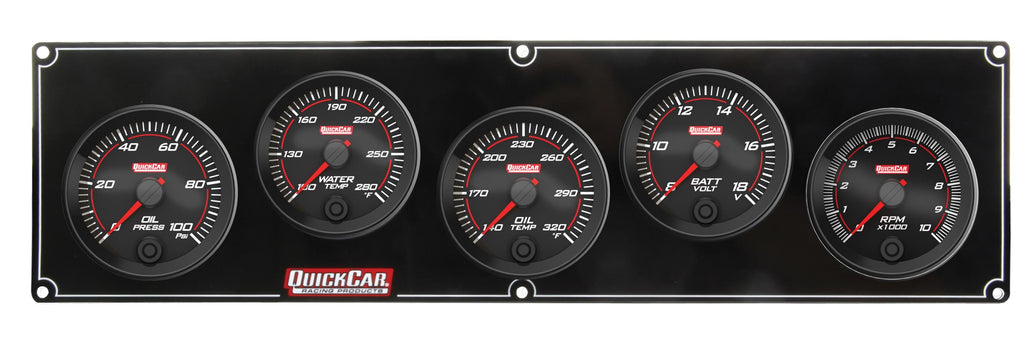 QUICKCAR RACING PRODUCTS 69-4257 Redline 4-1 Gauge Panel OP/WT/OT/Volt w/2-5/8 Ta
