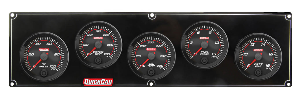 QUICKCAR RACING PRODUCTS 69-5037 Redline 5 Gauge Panel OP/WT/OT/FP/VOLT