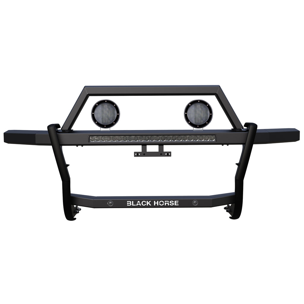 Black Horse Off Road RAG117-K1PLFB Rambler Grille Guard Kit for Select Chevrolet Silverado HD