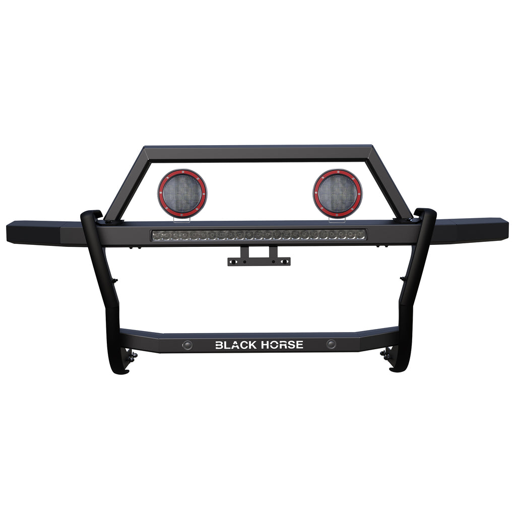 Black Horse Off Road RAG1R04-K1PLFR Rambler Grille Guard Kit for Select Ram