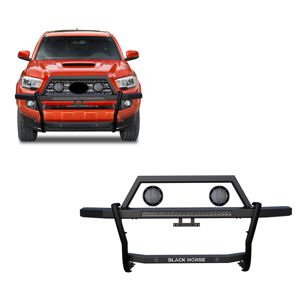 Black Horse Off Road RAGT01-K1PLFB Rambler Grille Guard Kit for Select Toyota Tacoma