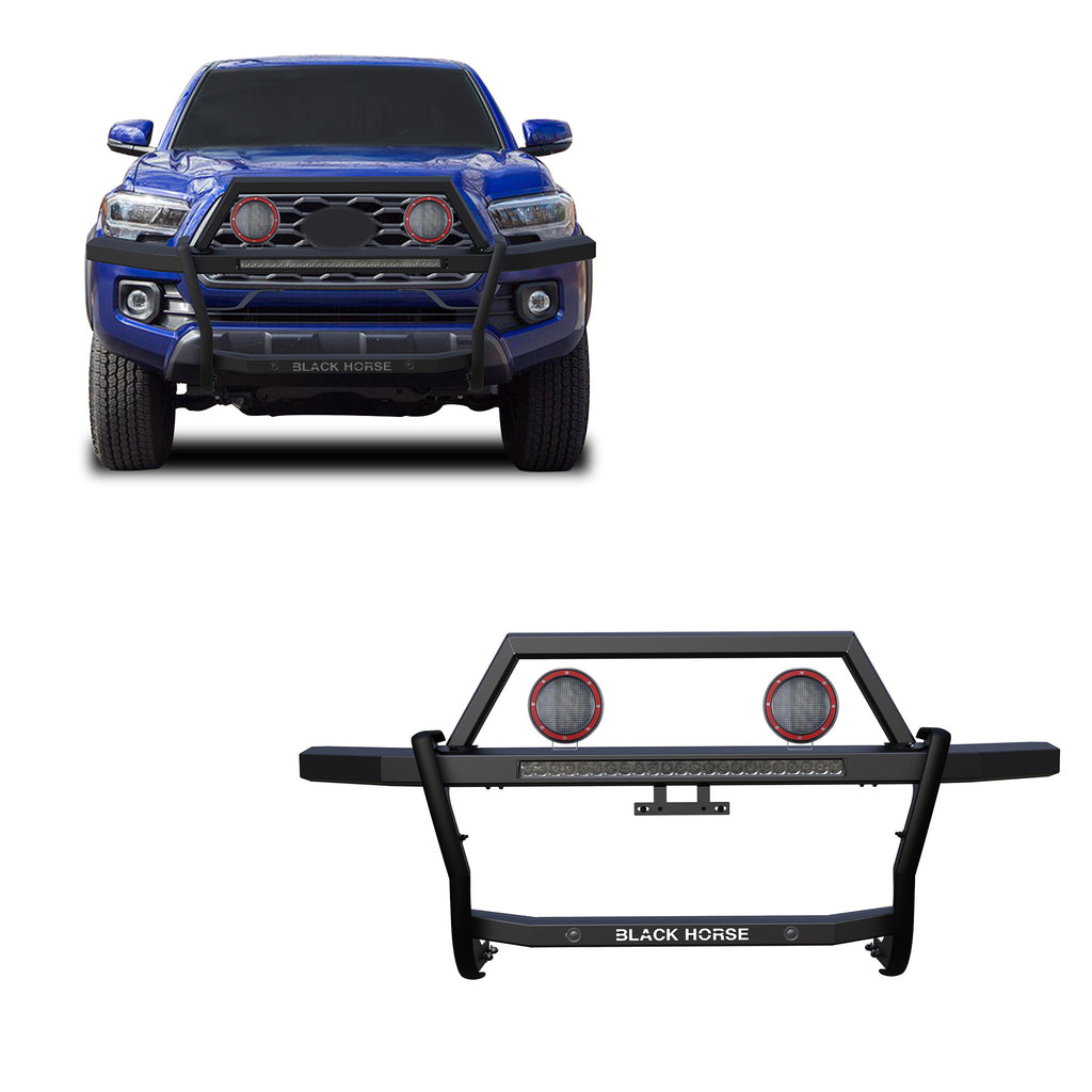 Black Horse Off Road RAGT20-K1PLFR Rambler Grille Guard Kit for Select Toyota 4Runner