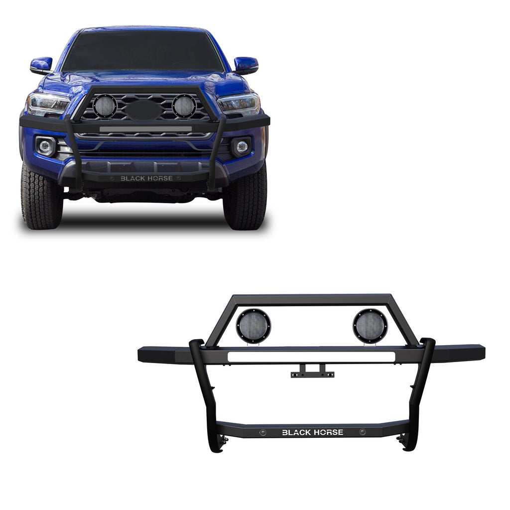 Black Horse Off Road RAGT20-PLFB Rambler Grille Guard Kit for Select Toyota 4Runner