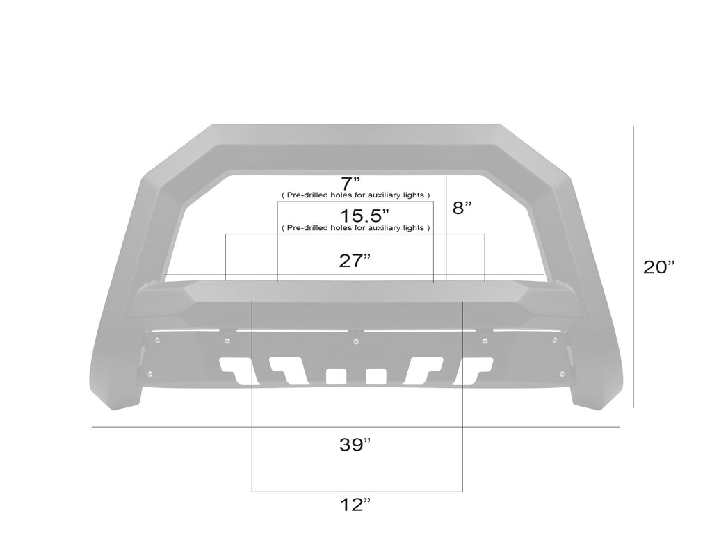 Armordillo 8712313 Armordillo 2010-2019 Toyota 4Runner Rayden Bull Bar - Matte Black for Select Toyota 4Runner