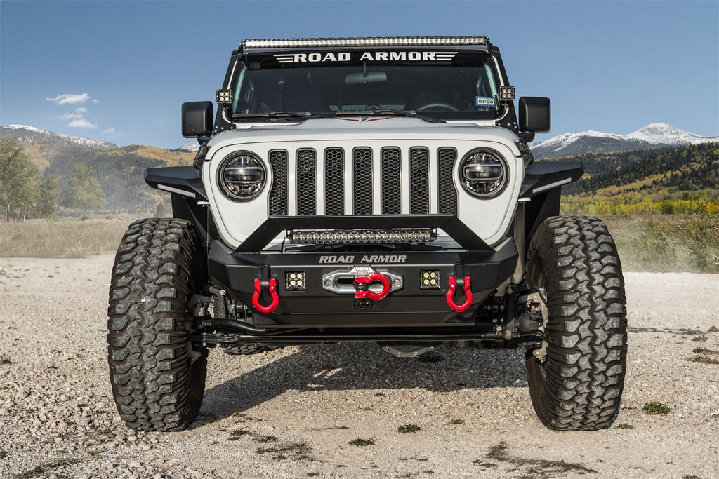 Road Armor 5182F3B Stealth Winch Front Bumper for Select Jeep Gladiator, Jeep Wrangler