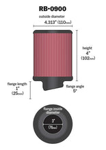 Load image into Gallery viewer, K&amp;N RB-0900 Universal Clamp-On Air Filter