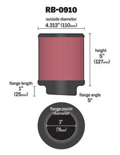 Load image into Gallery viewer, K&amp;N RB-0910 Universal Clamp-On Air Filter