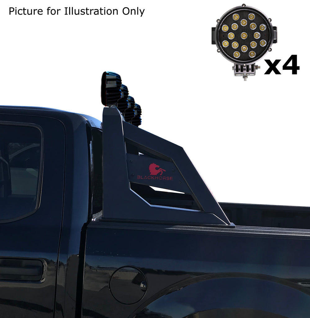 Black Horse Off Road RB-AR1B-PLB Armour Roll Bar Kit for Select Chevrolet Silverado 1500, Chevrolet Silverado HD, Chevrolet Silverado 3500, Chevrolet Silverado HD, Dodge Ram 1500, Dodge Ram 2500, Dodge Ram 3500, Ford F-150, GMC Sierra 1500, GMC Sierra