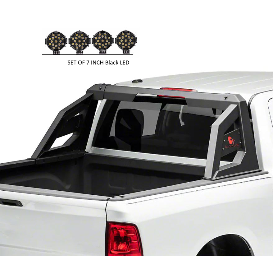 Black Horse Off Road RB-AR1B-PLB Armour Roll Bar Kit for Select Chevrolet Silverado 1500, Chevrolet Silverado HD, Chevrolet Silverado 3500, Chevrolet Silverado HD, Dodge Ram 1500, Dodge Ram 2500, Dodge Ram 3500, Ford F-150, GMC Sierra 1500, GMC Sierra