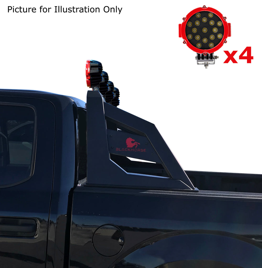 Black Horse Off Road RB-AR1B-PLR Armour Roll Bar Kit for Select Chevrolet Silverado 1500, Chevrolet Silverado HD, Chevrolet Silverado 3500, Chevrolet Silverado HD, Dodge Ram 1500, Dodge Ram 2500, Dodge Ram 3500, Ford F-150, GMC Sierra 1500, GMC Sierra
