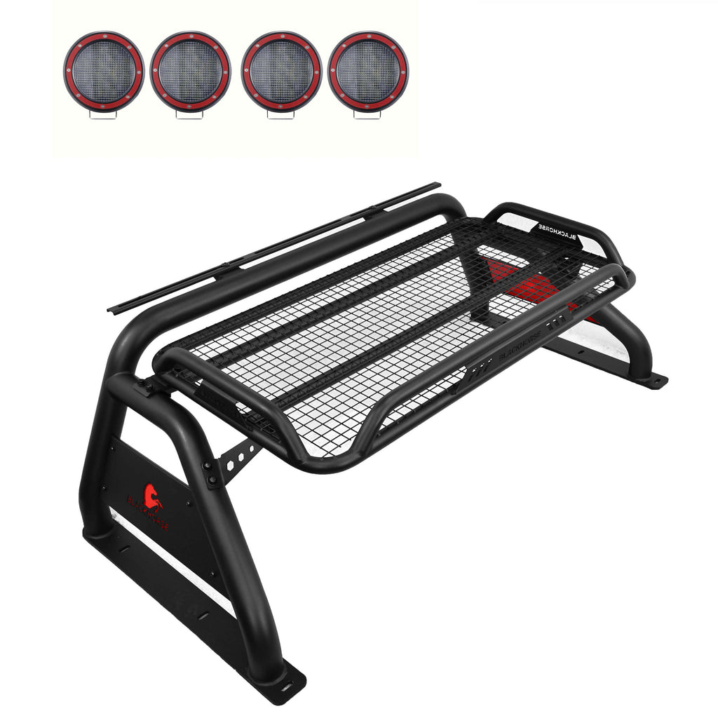 Black Horse Off Road RB-BA1B-PLFR Atlas Roll Bar Kit for Select Chevrolet Silverado 1500, Chevrolet Silverado HD, Chevrolet Silverado 3500, Chevrolet Silverado HD, Dodge Ram 1500, Dodge Ram 2500, Dodge Ram 3500, Ford F-150, GMC Sierra 1500, GMC Sierra
