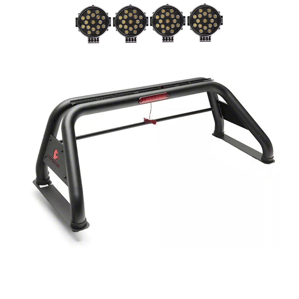 Black Horse Off Road RB001BK-PLB Classic Roll Bar Kit for Select Chevrolet Silverado 1500, Chevrolet Silverado HD, Chevrolet Silverado 3500, Chevrolet Silverado HD, Dodge Ram 1500, Dodge Ram 2500, Dodge Ram 3500, Ford F-150, GMC Sierra 1500, GMC Sierra