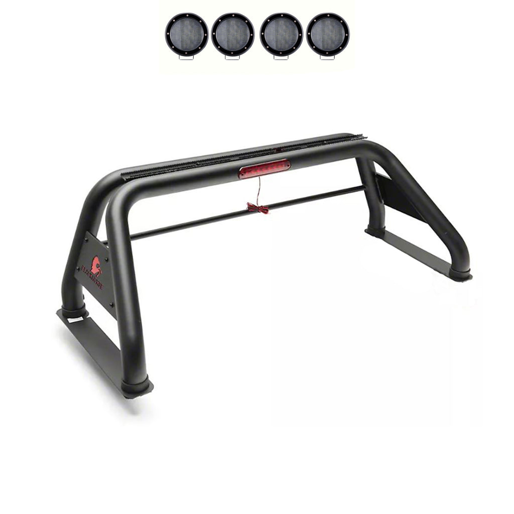 Black Horse Off Road RB001BK-PLFB Classic Roll Bar Kit for Select Chevrolet Silverado 1500, Chevrolet Silverado HD, Chevrolet Silverado 3500, Chevrolet Silverado HD, Dodge Ram 1500, Dodge Ram 2500, Dodge Ram 3500, Ford F-150, GMC Sierra 1500, GMC Sierra