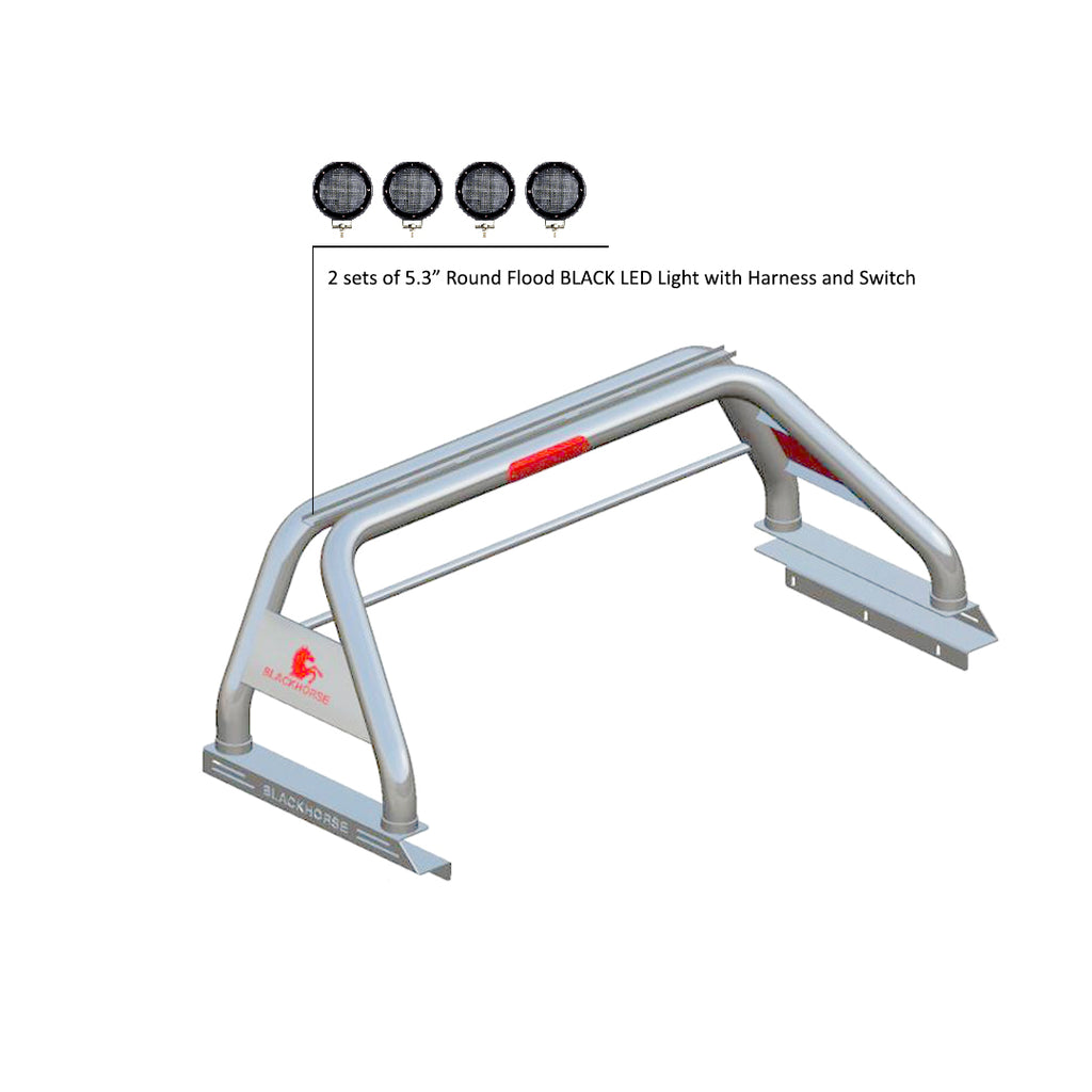Black Horse Off Road RB002SS-PLFB Classic Roll Bar Kit for Select Ram