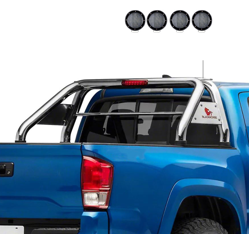 Black Horse Off Road RB003SS-PLFB Classic Roll Bar Kit for Select Chevrolet Colorado, GMC Canyon, Toyota Tacoma