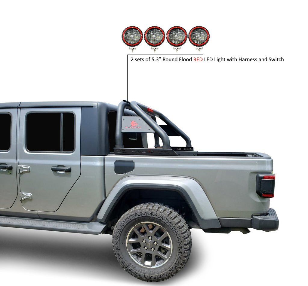 Black Horse Off Road RB09BK-PLFR Classic Roll Bar Kit for Select Jeep Gladiator