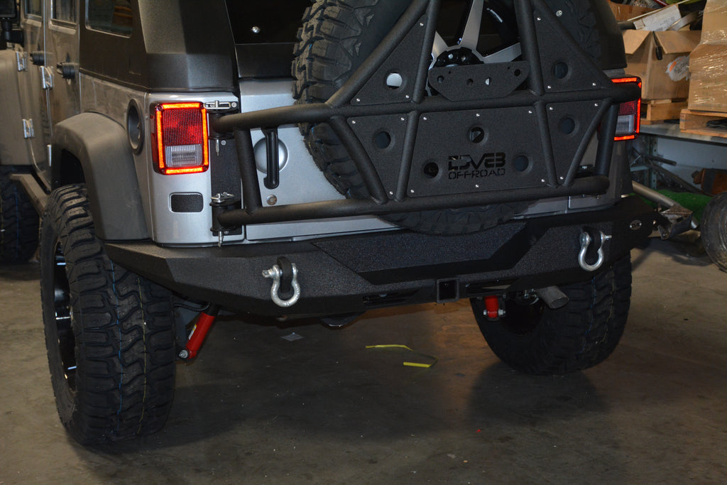 DV8 Offroad RBSTTB-09 Jeep Rear Full Size Bumper RS-9 for Select Jeep Wrangler, Jeep Wrangler JK